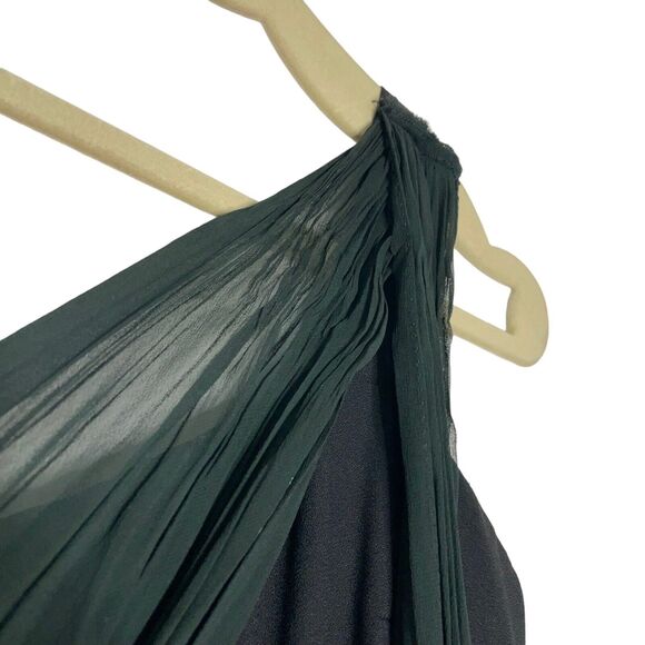 Vintage Gale Mitchell Designer 90's Black One Shoulder Dress w/ 100% Silk Sash - Picture 6 of 10